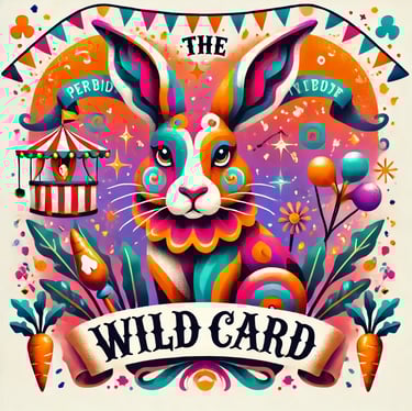 a rabbit with a banner saying the wild card