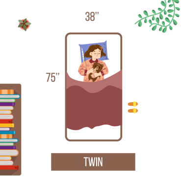 Vector Flat Illustration Twin Mattress Size and Dimensions
