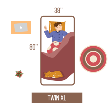 Vector Flat Illustration Twin XL Mattress Size and Dimensions