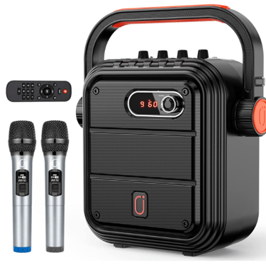 JYX Karaoke Machine with 2 UHF Wireless Microphones,5200mAh Speaker Set Bluetoot