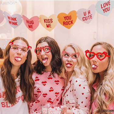 KatchOn, Cute Valentine Glasses - 6 Designs, Pack of 12 | Valentines Day Glasses for Valentines Day