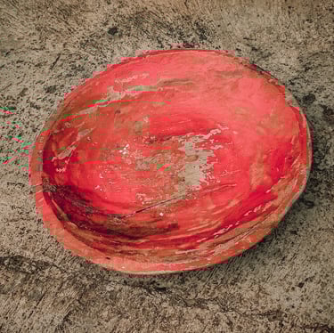 wooden fruit bowl with antique farmhouse look