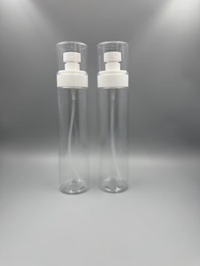 spray plastic bottles with white foam inside