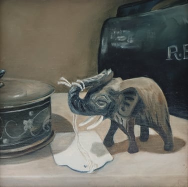 The long forgotten holiday. Oil on linen. 20 x 20 cm.  Sold