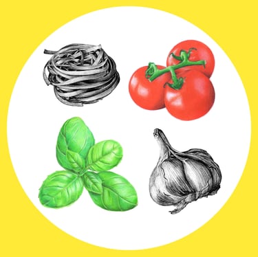 Pasta ingredients illustration