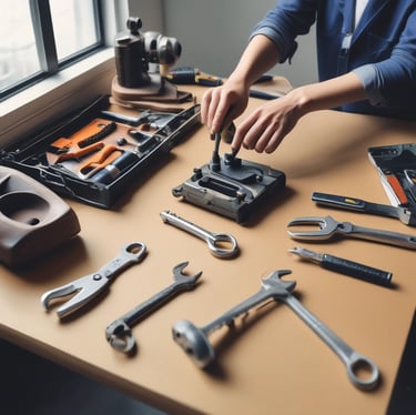 An open laptop displaying financial graphs and charts on a workspace.