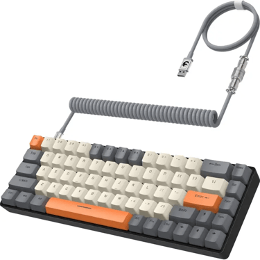 YINDIAO T8 60% Teclado para Juegos,68 Teclas,US Layout,Teclado Mecánico con Cable Compacto