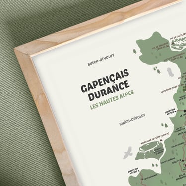 Carte géographique partie Gapençais Durance Hautes-Alpes / Zérocinqdesign