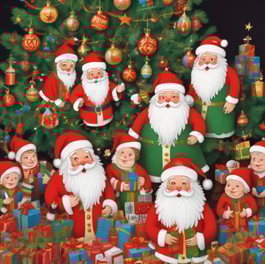 woman sitting under Christmas tree