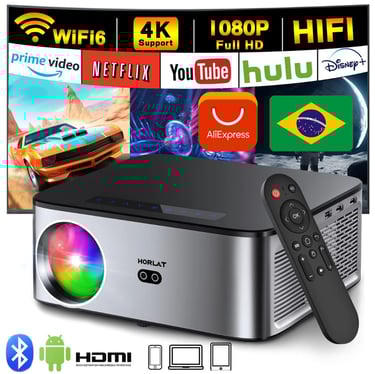 HORLAT T09  26000Lumens Android 4K Projector Video Audio Home Theater AutoFocus Keystone 5G Wi