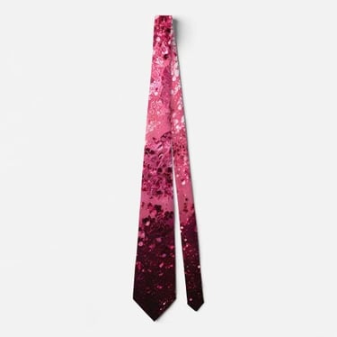 Elegant Pink Sparkly Sequin Neck Tie