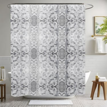Luxury White Shower Curtain Style 1