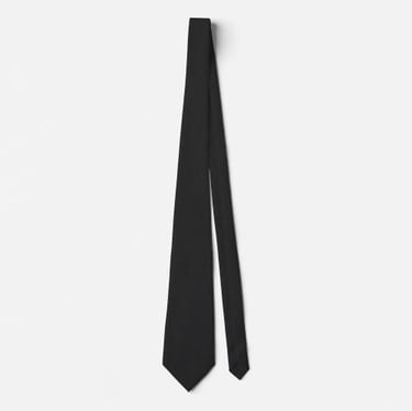 Minimalist Matte Black Solid Color Neck tie