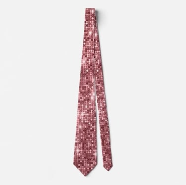 Radiant Rose Gold Sparkling Glitter Neck Tie