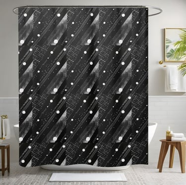 Black and White Modern Style Shower Curtain