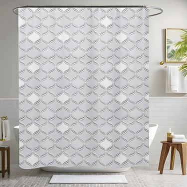 Simple White Shower Curtain Style 2