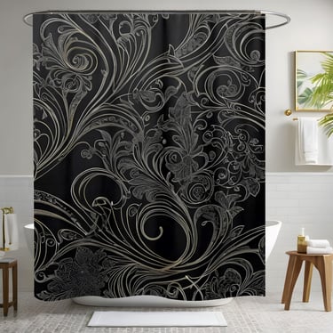 Grey and Black Shower Curtain Style 3