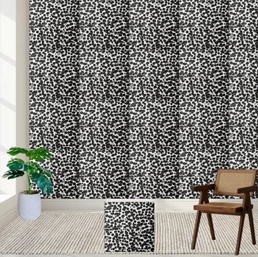 Dalmatian Print Modern Black White Glossy Ceramic Tile