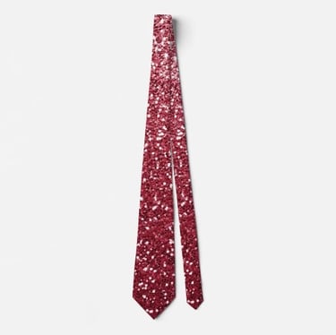 Glitzy Red Ombre Neck Tie