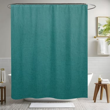 Teal Leather Shower Curtain