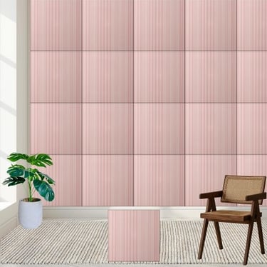 Pink Striped Ceramic Tile