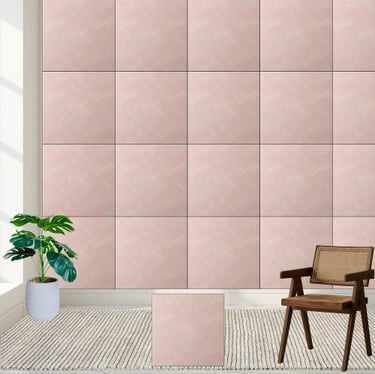 Elegant Blush Pink Geometric Textured Ceramic Tile