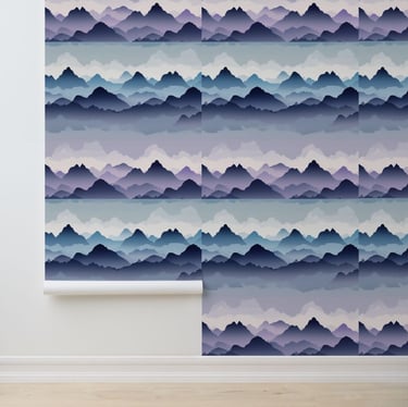 Misty Mountain Landscape Peel and Stick Wallpaper