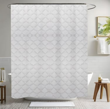 Simple White Shower Curtain Style 3