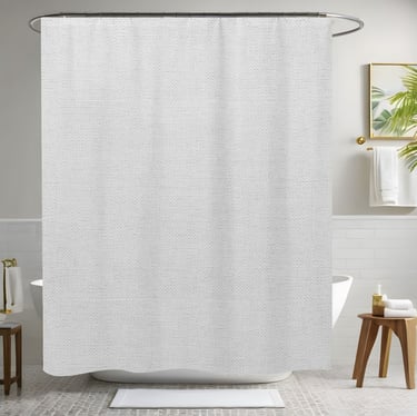 Seamless White Shower Curtain