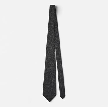 Black Linen Texture Neck Tie