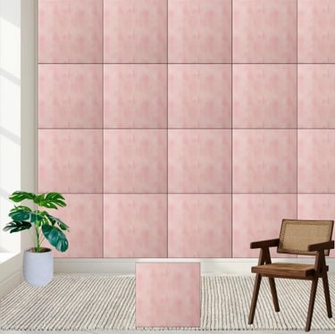 Blush Pink Watercolor Texture Ceramic Tile