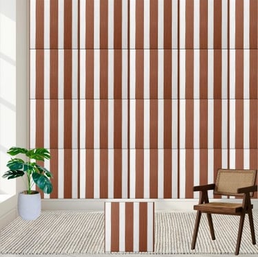 Elegant Brown and White Striped Tile