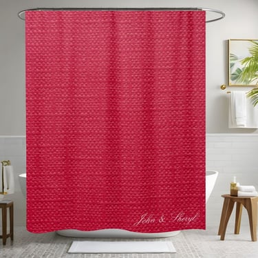 Modern Bold Red Fabric Look Shower Curtain