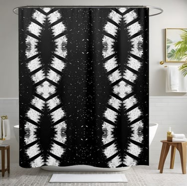 Black and White Infinite Shower Curtain