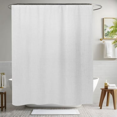Seamless White Shower Curtain Style 2