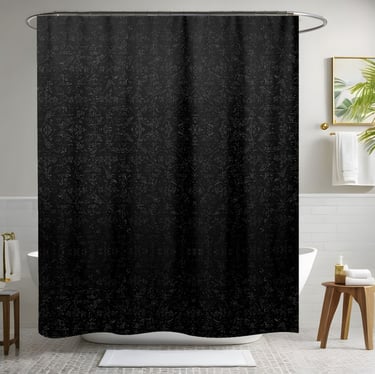 Gray and Black Shower Curtain