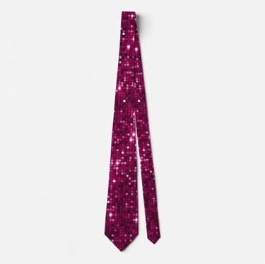 Luxurious Fuchsia Sequin Design Neck Tie