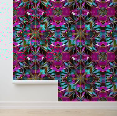Sparkling Kaleidoscope Disco Peel and Stick Wallpaper