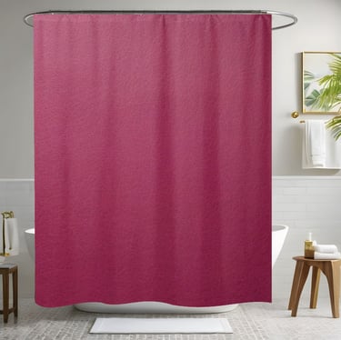 Dark Pink Leather Shower Curtain