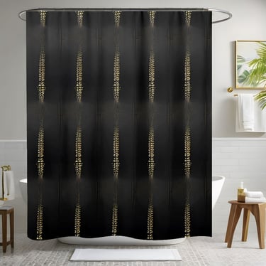 Gold and Black Shower Curtain