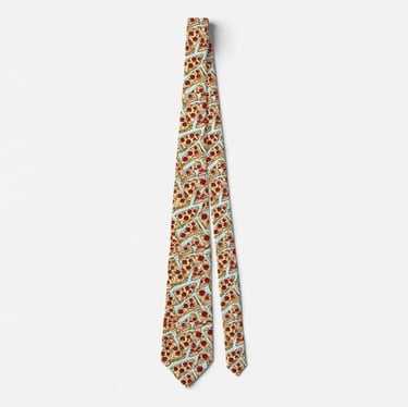 Light Blue Pizza Neck Tie