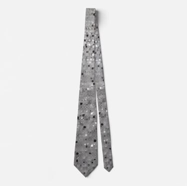 Silver Sparkling Sequin Neck Tie