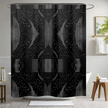 Black and White Sound Wave Shower Curtain