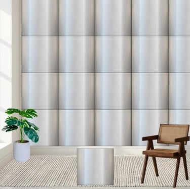 Modern Metallic Silver Gradient Ceramic Tile