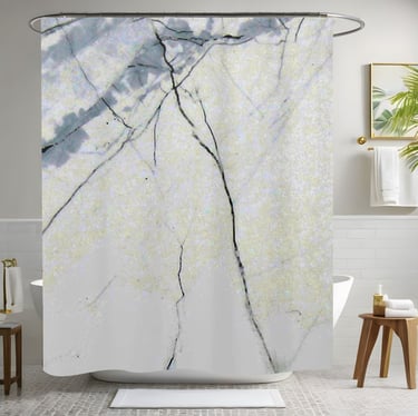 Bathroom White Shower Curtain Style 2