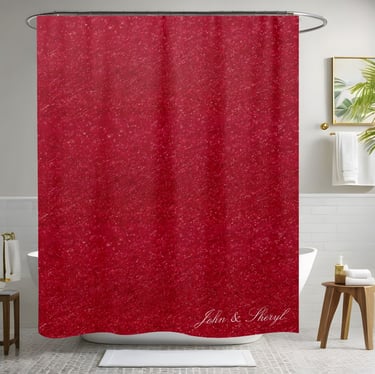 Elegant Red Velvet Texture Shower Curtain