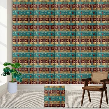 Ancient Egyptian Hieroglyphs Pattern Tile