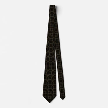 Black and Gold Moroccan Geometric Necktie