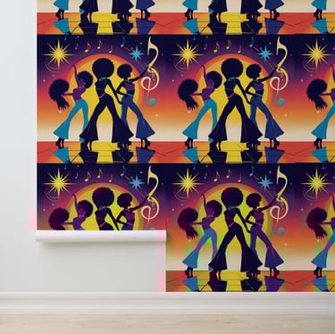 Funky Disco Party Peel and Stick Wall Decor Wallpaper
