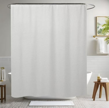 White Leather Shower Curtain